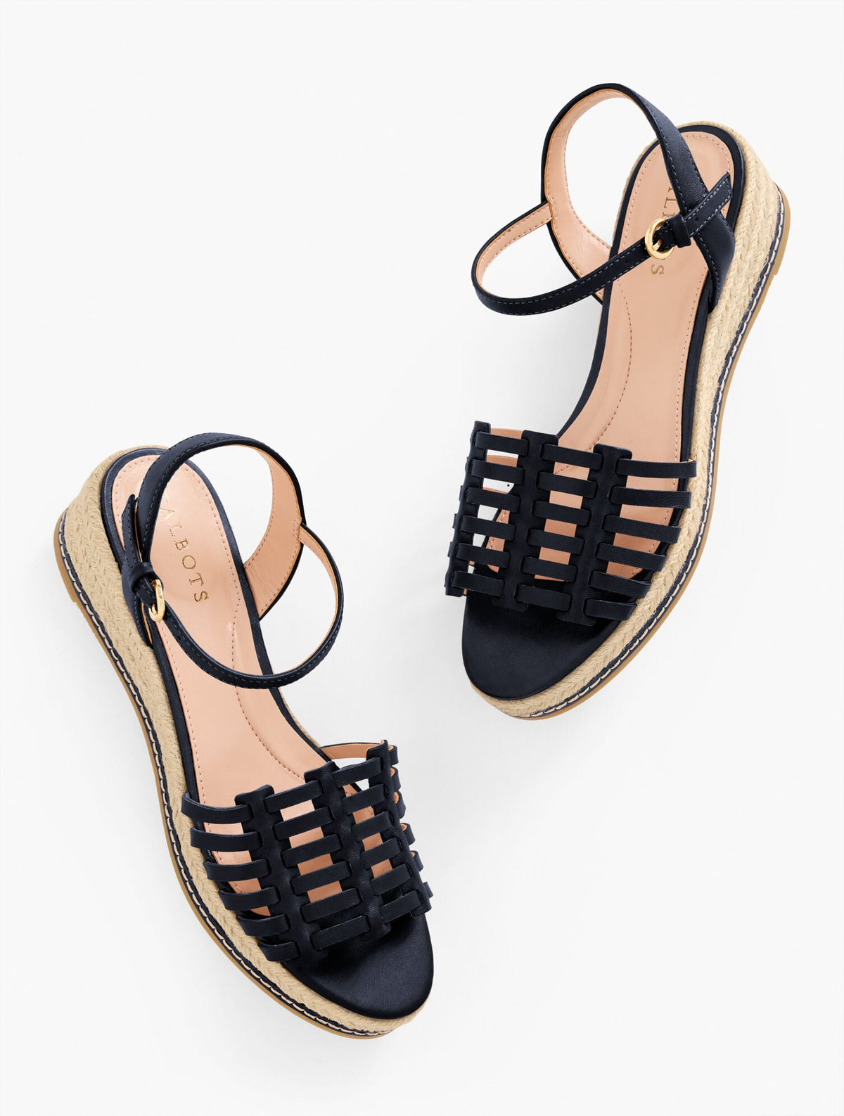 PAMELA WOVEN NAPPA WEDGE SANDALS | Talbots