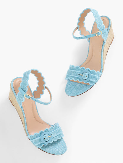 ROYCE SCALLOPED WEDGE SANDALS | Talbots