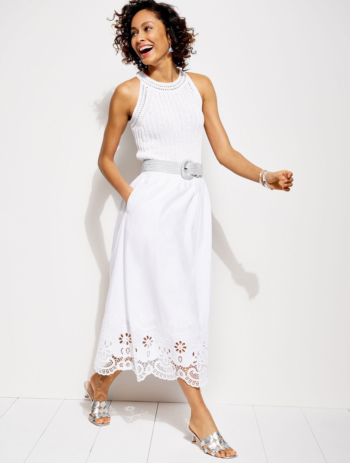 SABEL METALLIC NAPPA FLARE HEEL SANDALS | Talbots