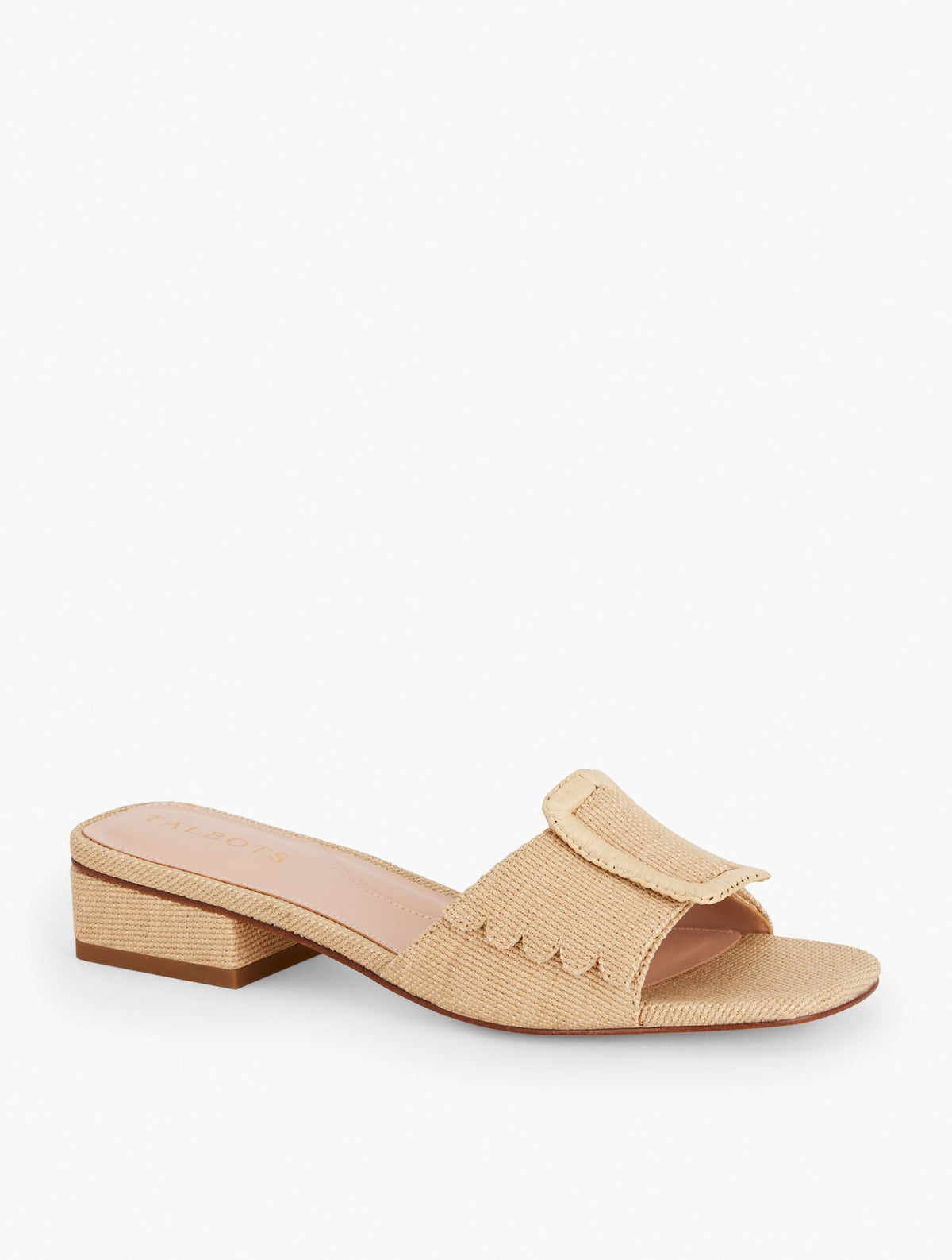 VIV BUCKLE RAFFIA SLIDES | Talbots