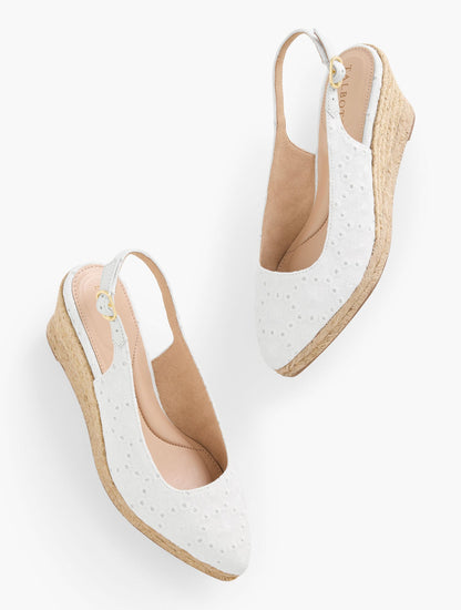 VIVI SLINGBACK ESPADRILLE WEDGES - EYELET | Talbots