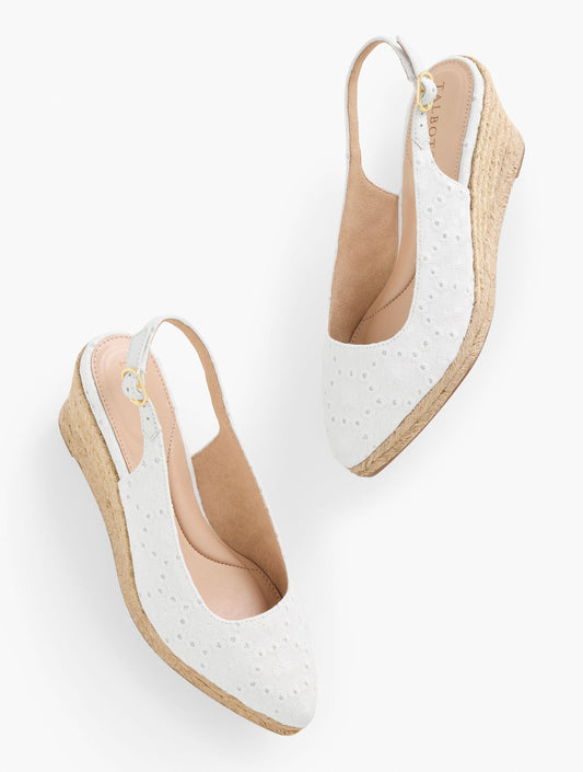 VIVI SLINGBACK ESPADRILLE WEDGES - EYELET | Talbots