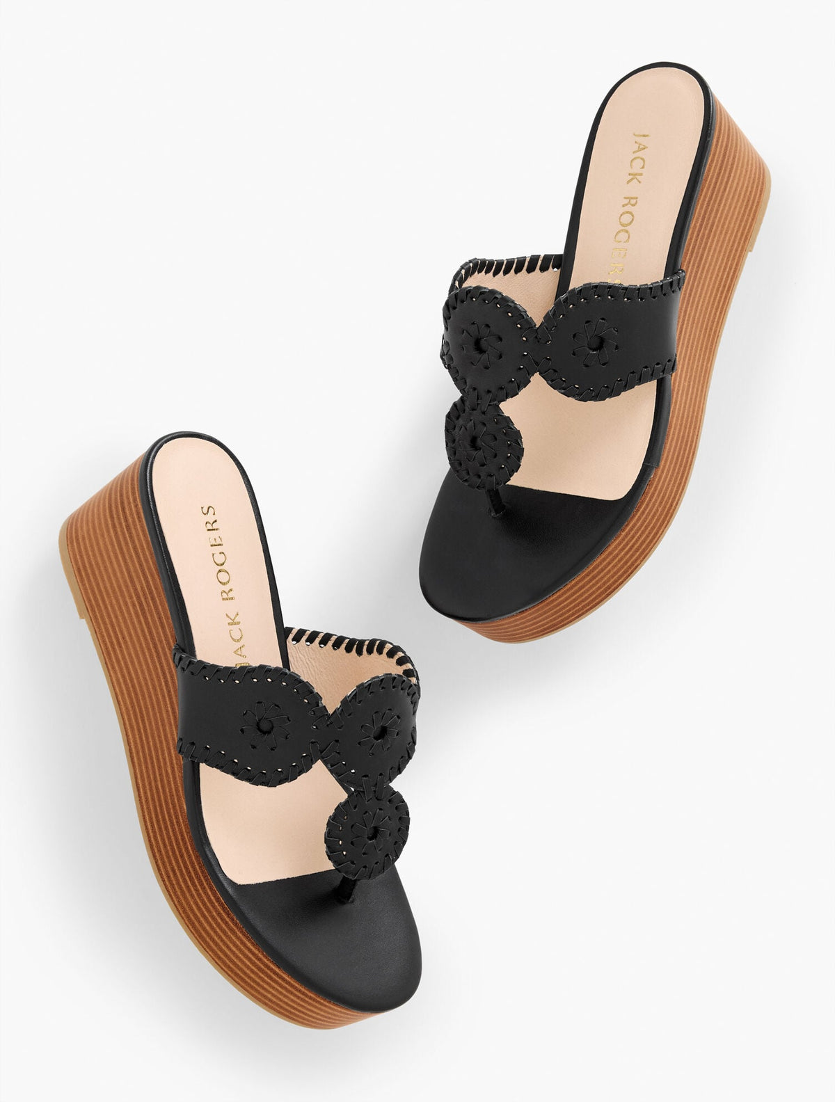 JACK ROGERS® KIMBERLY NAPPA WEDGE SANDALS | Talbots