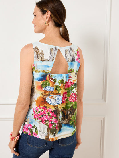 LINEN COTTON SHELL - COASTAL SCENIC | Talbots