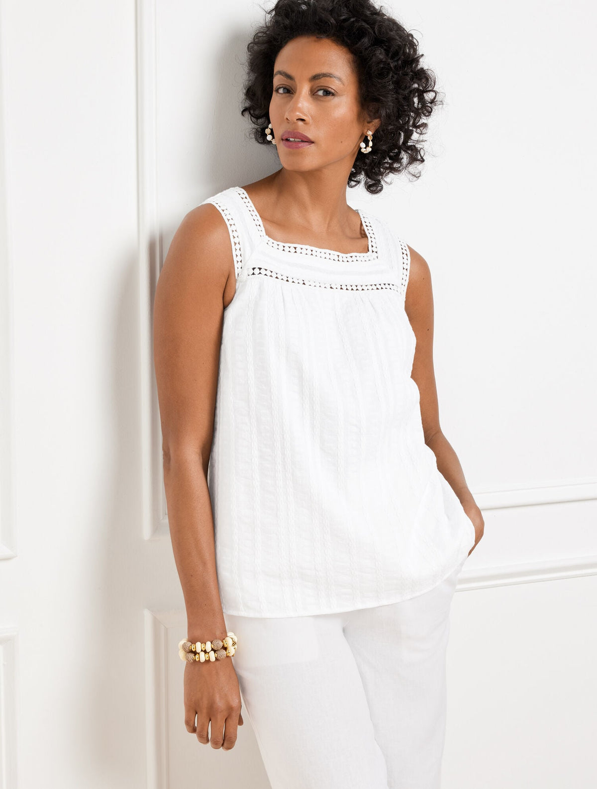 LACE TRIM SHELL | Talbots
