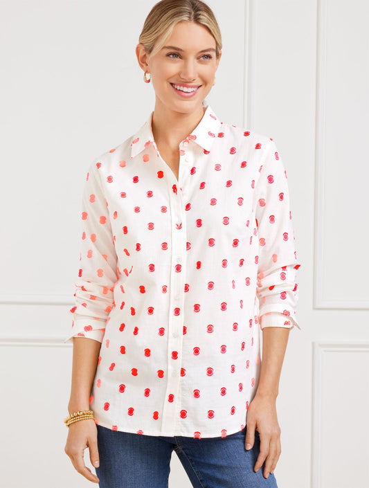 MODERN CLASSIC SHIRT - BIRDS EYE JACQUARD | Talbots