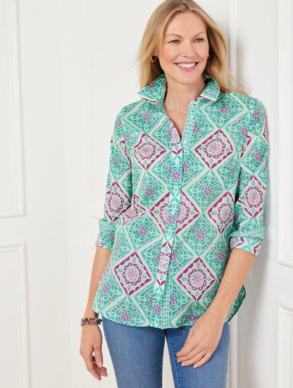 MODERN CLASSIC SHIRT - MONACO TILES | Talbots