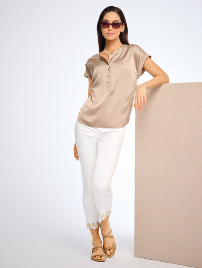 SOFT SATIN CHARMEUSE TOP | Talbots