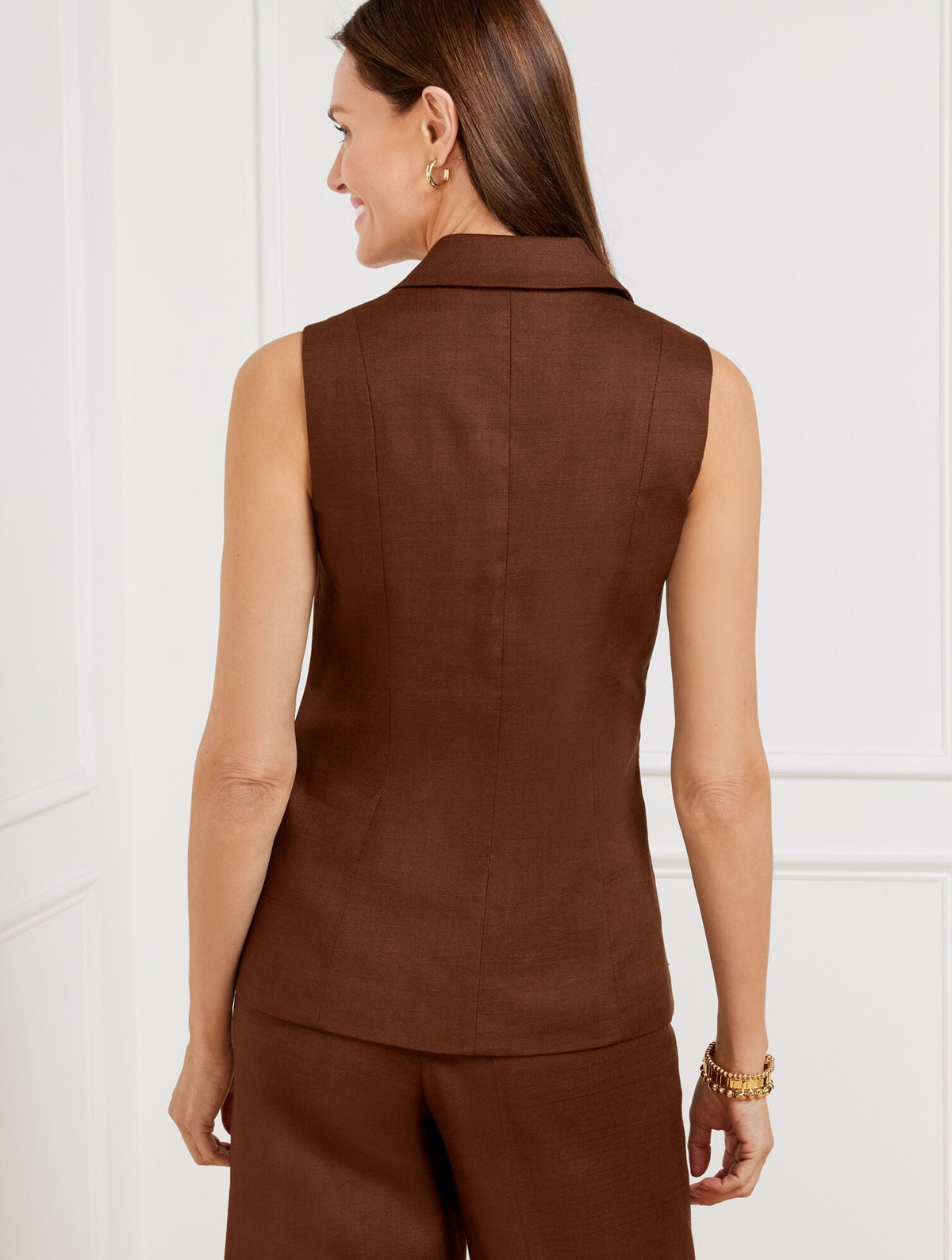 LINEN BLEND VEST | Talbots