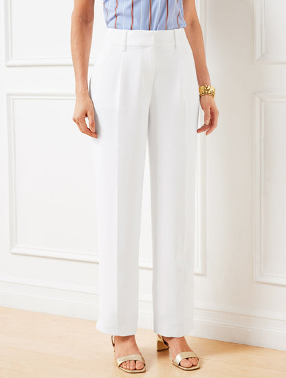 STRAIGHT LEG POLISHED CREPE PANTS | Talbots