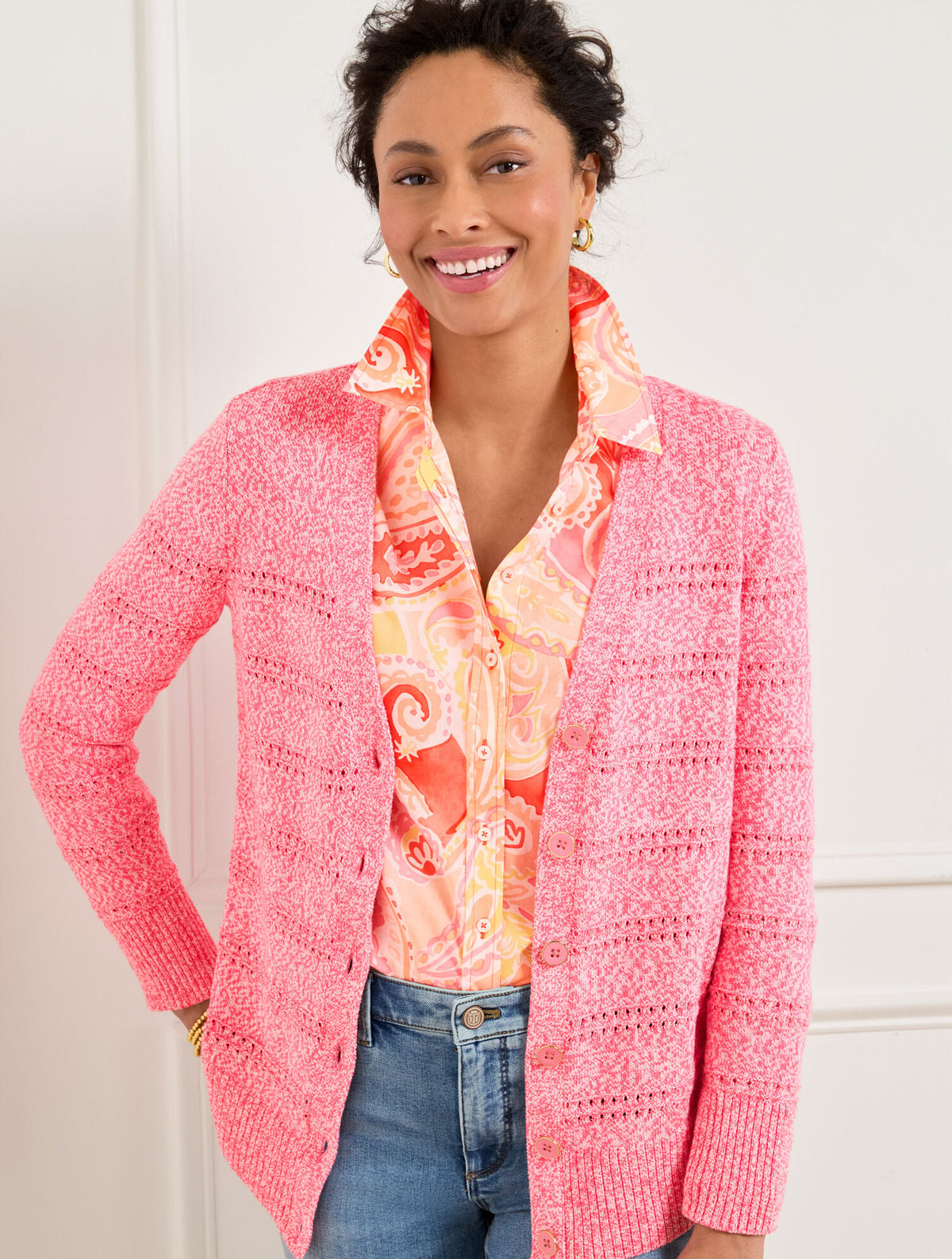V-NECK GIRLFRIEND CARDIGAN - MARL | Talbots