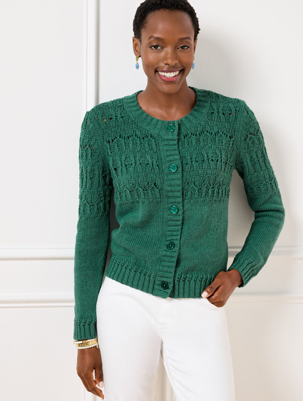 POINTELLE STITCH CARDIGAN | Talbots