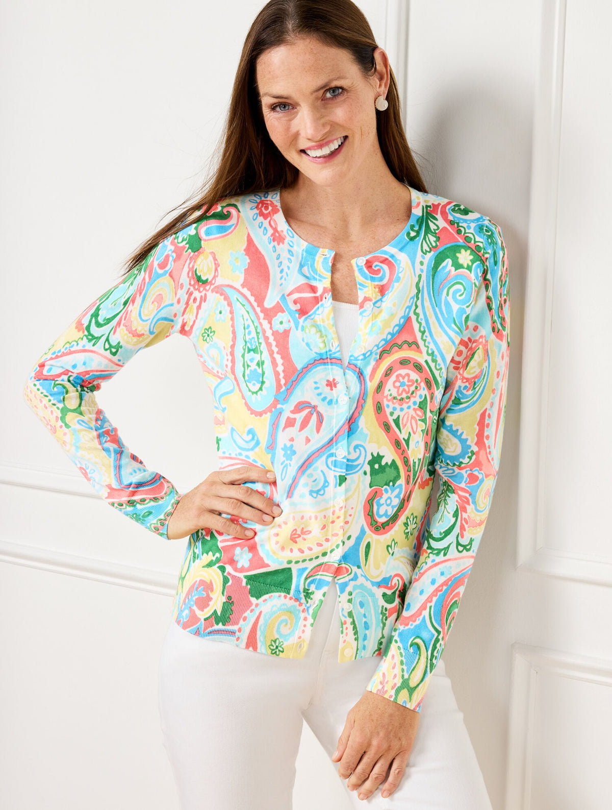 CHARMING CARDIGAN - VIBRANT PAISLEY | Talbots