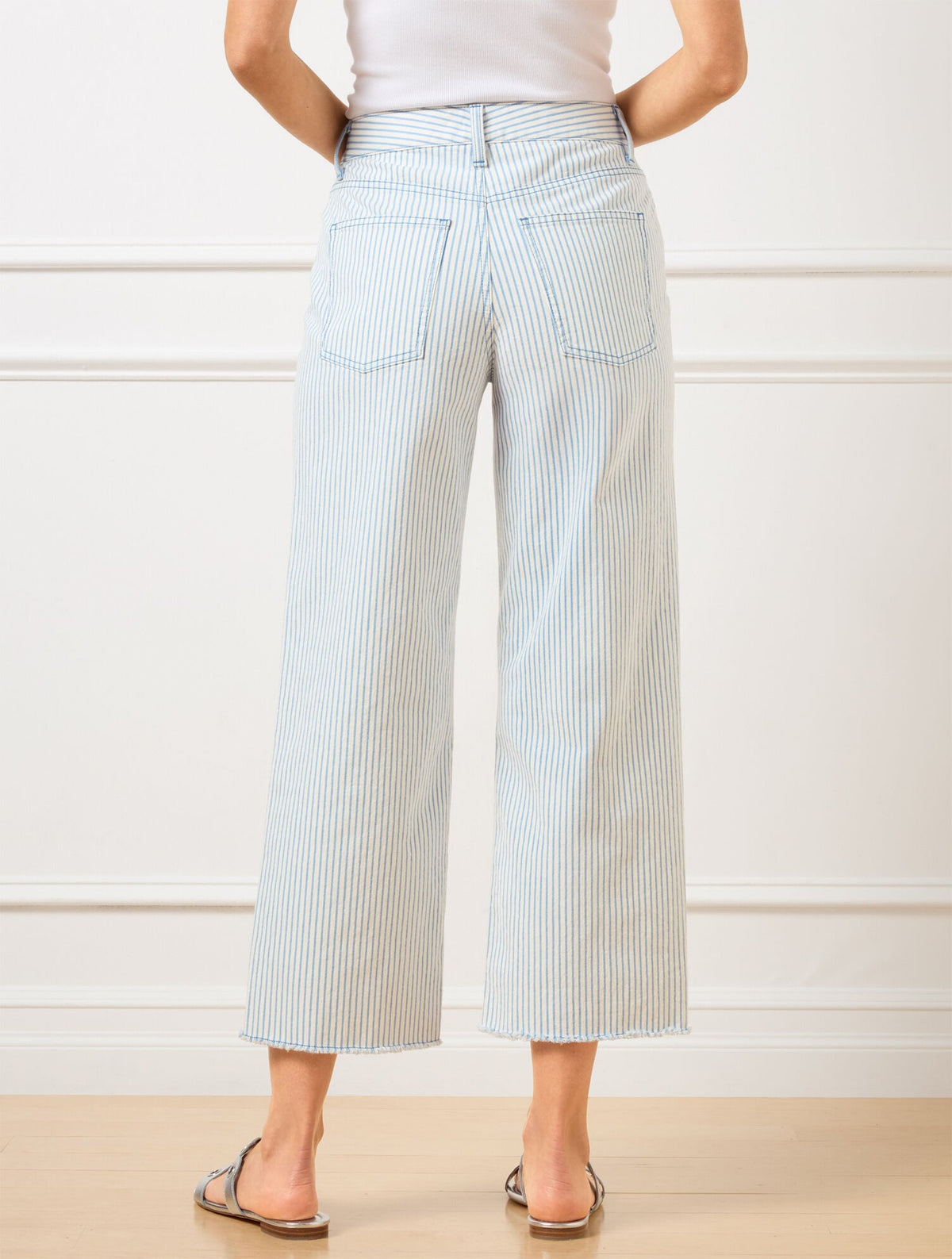 HIGH WAIST WIDE CROP JEANS - AWNING STRIPE | Talbots