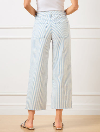 HIGH WAIST WIDE CROP JEANS - AWNING STRIPE | Talbots
