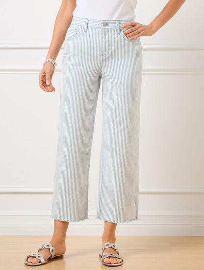 HIGH WAIST WIDE CROP JEANS - AWNING STRIPE | Talbots