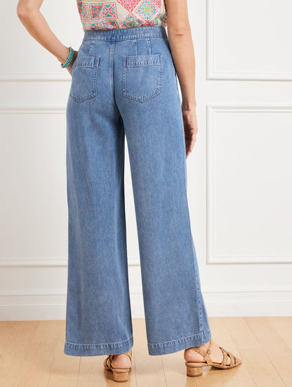 WIDE LEG TROUSER JEANS - NAOMI WASH | Talbots