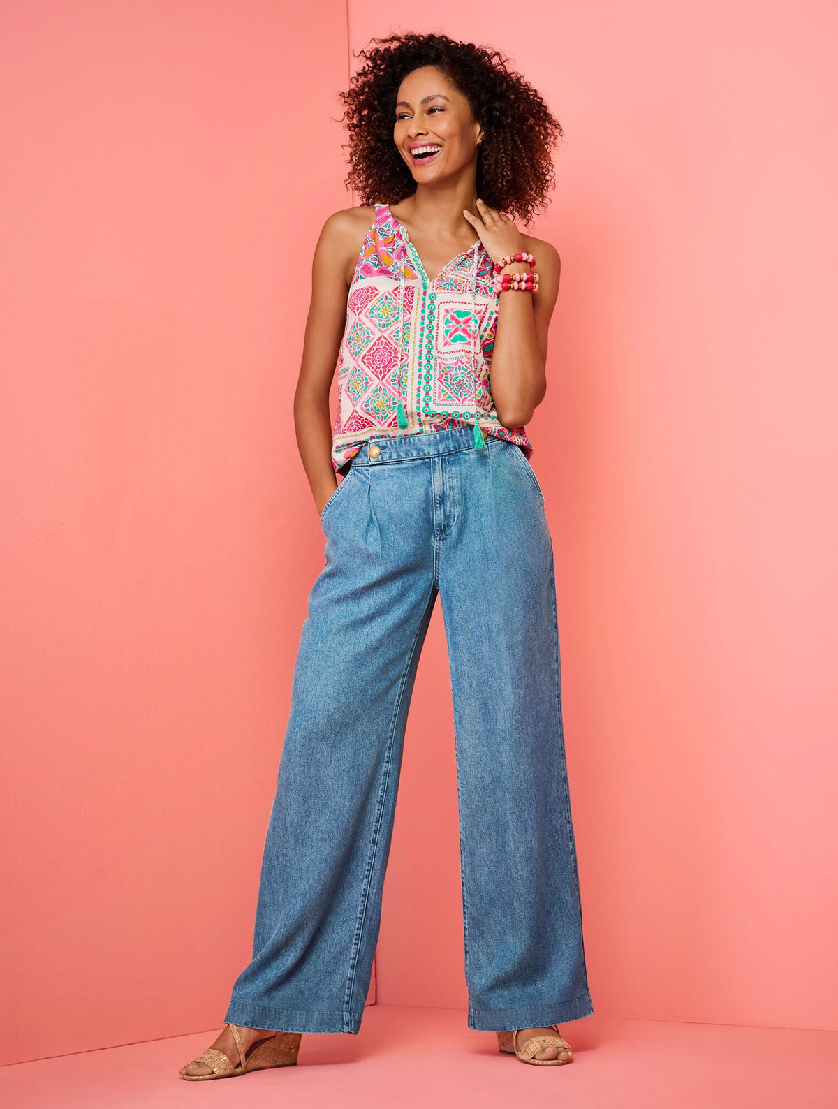 WIDE LEG TROUSER JEANS - NAOMI WASH | Talbots