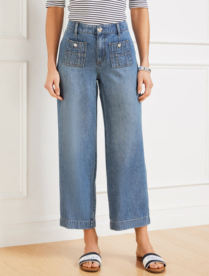 WIDE CROP JEANS - ELLA WASH | Talbots