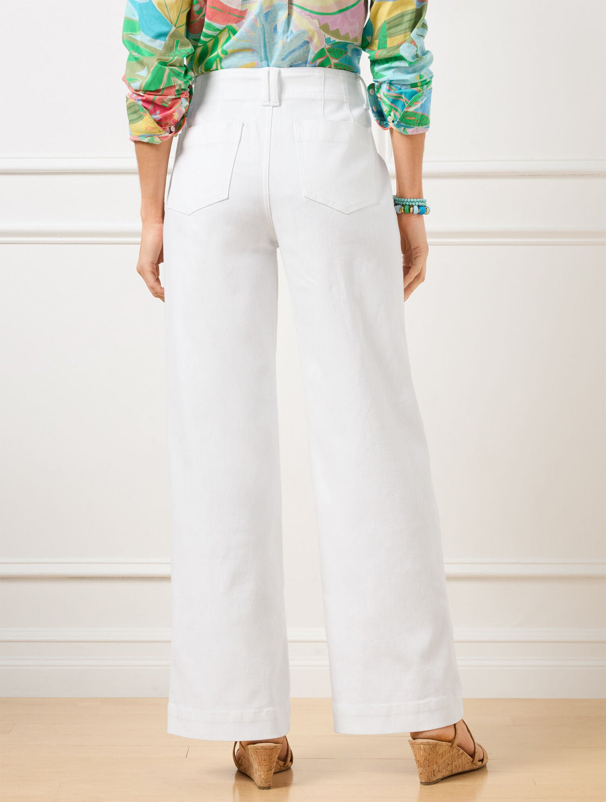 RELAXED TROUSER LEG JEANS - WHITE | Talbots