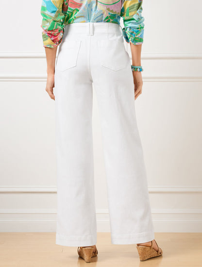 RELAXED TROUSER LEG JEANS - WHITE | Talbots