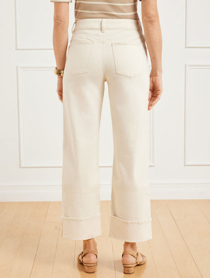 STRAIGHT ANKLE CUFF JEANS | Talbots