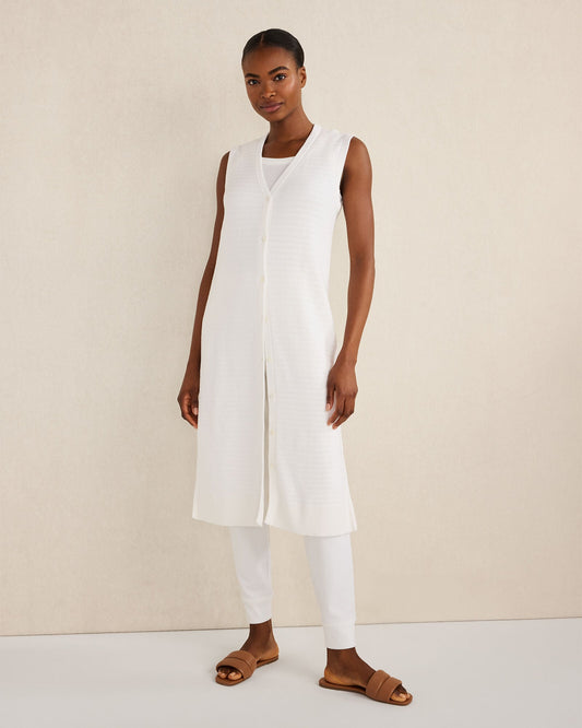 ORGANIC COTTON LINEAR STITCH DUSTER | Talbots