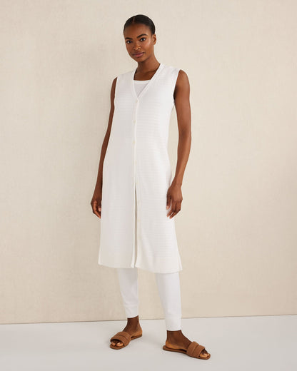 ORGANIC COTTON LINEAR STITCH DUSTER | Talbots