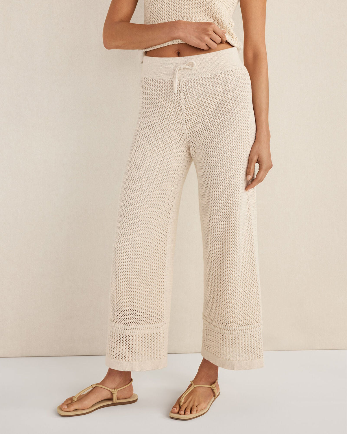 ORGANIC COTTON MIXED STITCH PANTS | Talbots