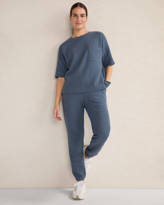 COTTON BLEND TEXTURED CREWNECK TEE | Talbots