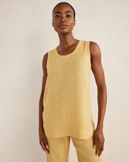 LINEN SCOOP NECK TUNIC | Talbots