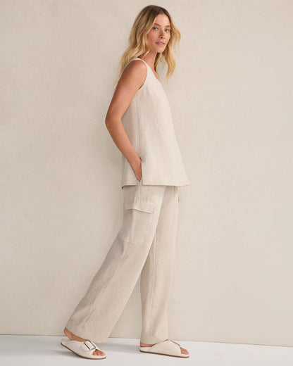 LINEN SCOOP NECK TUNIC | Talbots