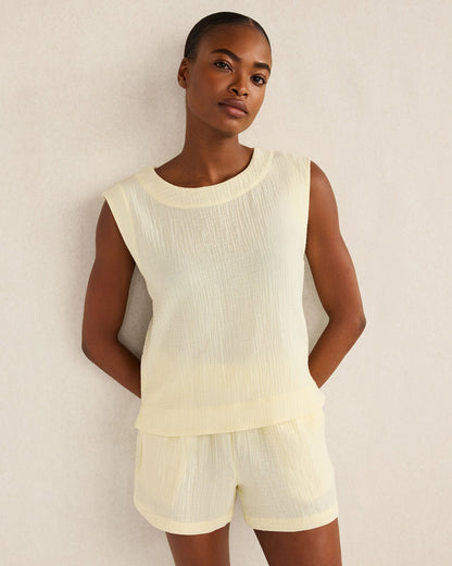 ORGANIC COTTON GAUZE TANK TOP | Talbots