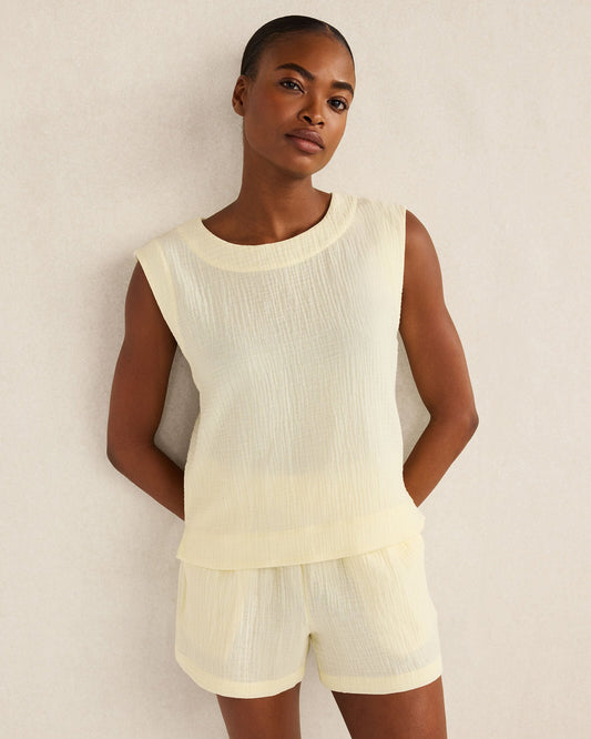 ORGANIC COTTON GAUZE TANK TOP | Talbots