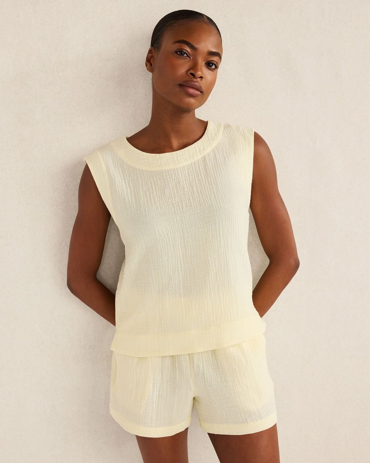 ORGANIC COTTON GAUZE TANK TOP | Talbots