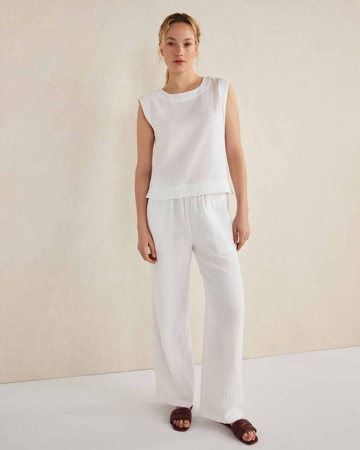ORGANIC COTTON GAUZE TANK TOP | Talbots