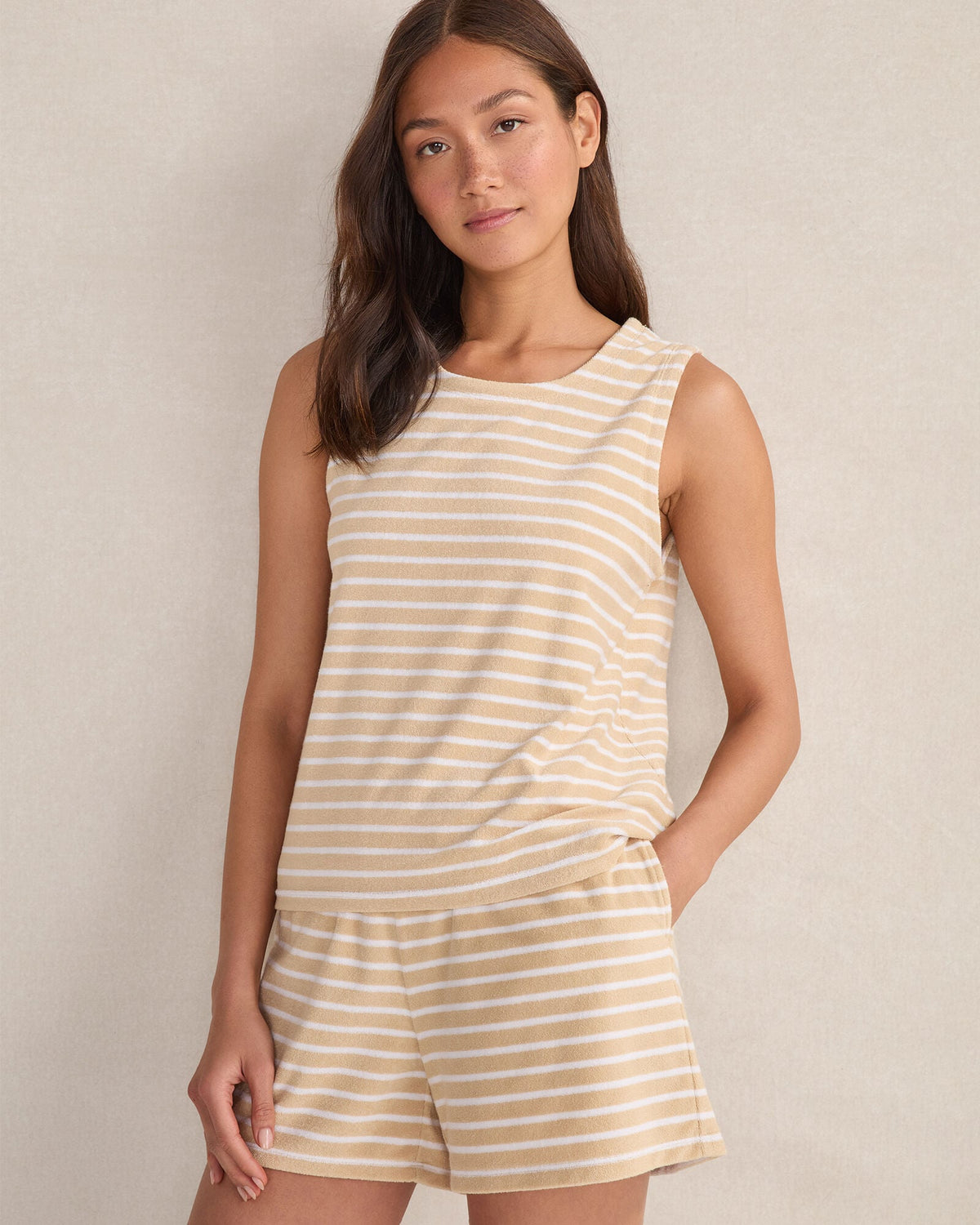 TERRY CLOTH STRIPE SHORTS | Talbots