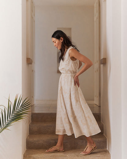 COTTON VOILE BLEND SHELL MIDI DRESS | Talbots
