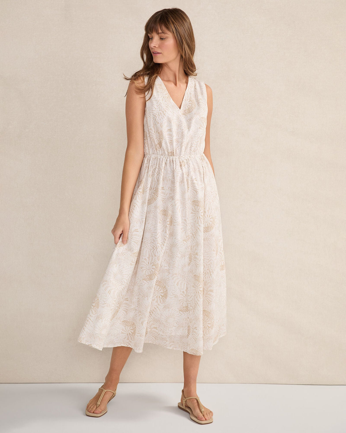 COTTON VOILE BLEND SHELL MIDI DRESS | Talbots
