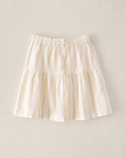 ORGANIC COTTON LINEN TIERED SKIRT | Talbots