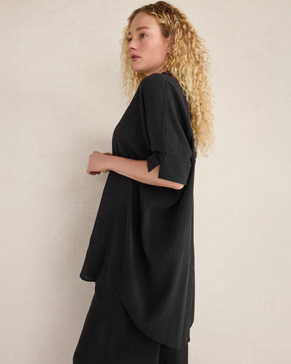 ORGANIC COTTON CRINKLE GAUZE BUTTON DOWN | Talbots