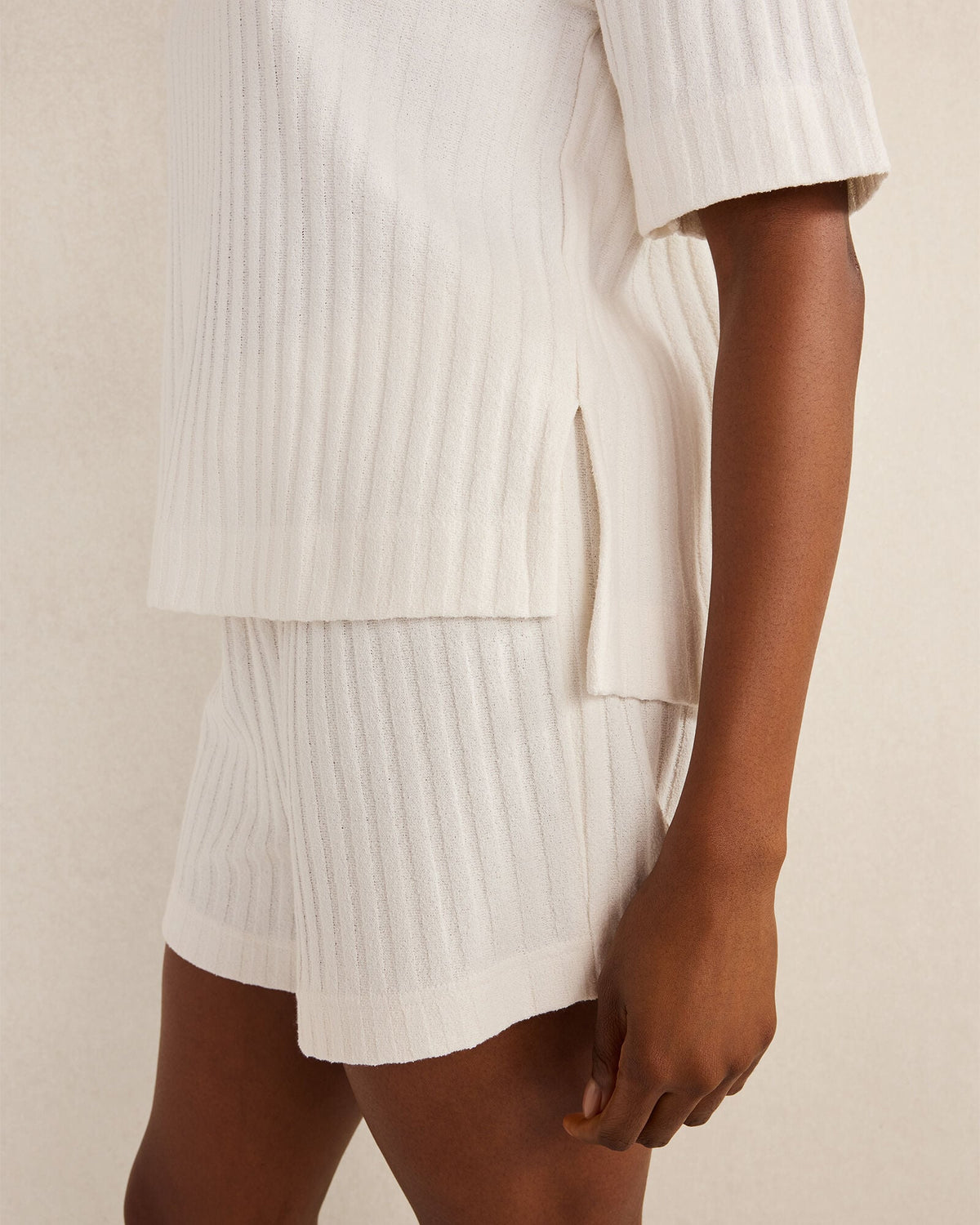 COTTON WIDE RIB SHORT SLEEVE TOP | Talbots
