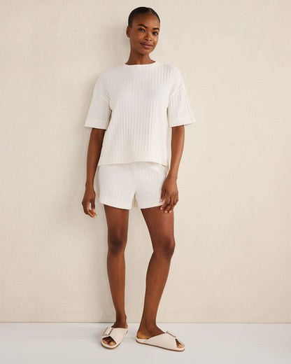 COTTON WIDE RIB SHORTS | Talbots