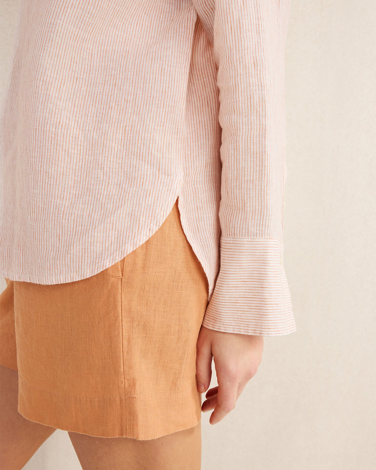 LINEN STRIPED BOXY SHIRT | Talbots
