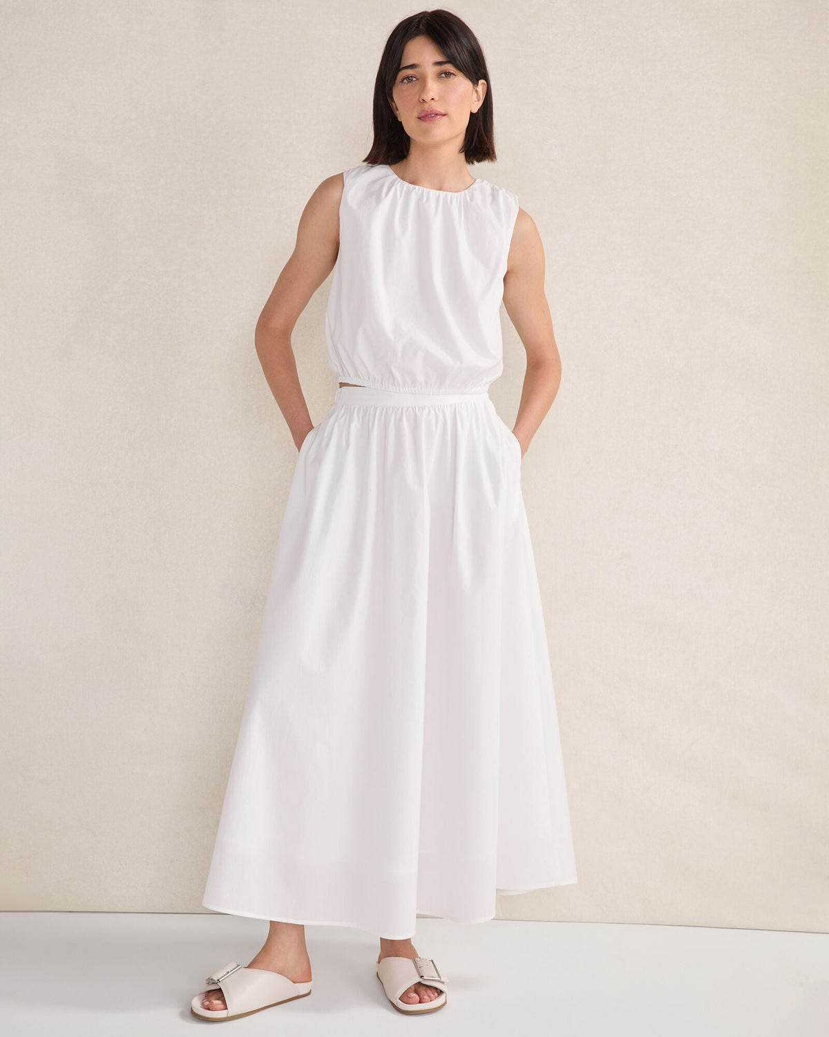 ORGANIC COTTON POPLIN BUBBLE TOP | Talbots