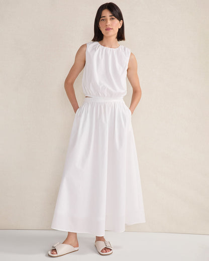 ORGANIC COTTON POPLIN BUBBLE TOP | Talbots