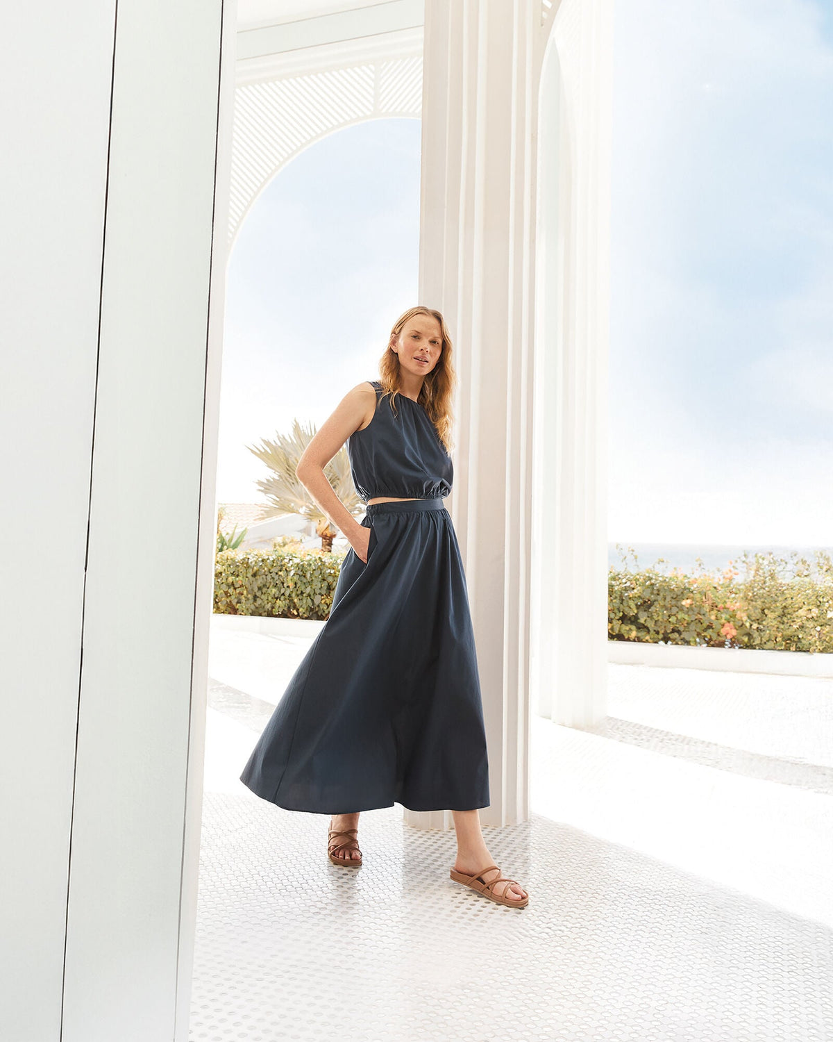 ORGANIC COTTON POPLIN BUBBLE TOP | Talbots