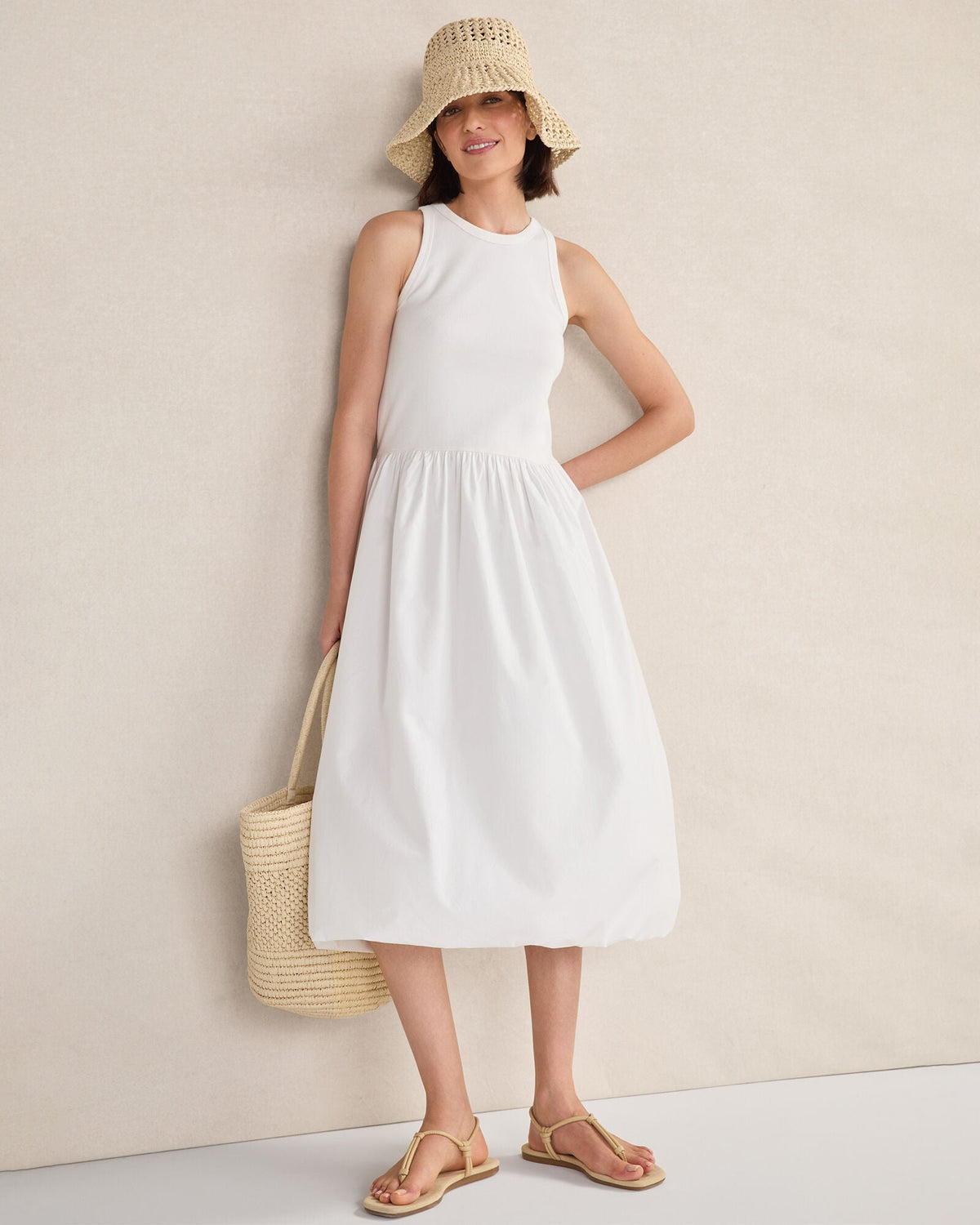 ORGANIC COTTON DROP WAIST BUBBLE DRESS | Talbots