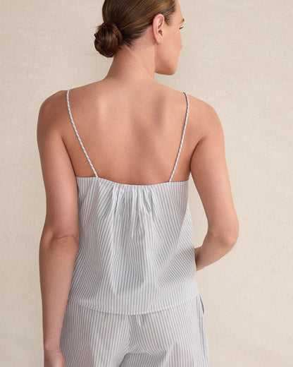 ORGANIC COTTON POPLIN DELICATE STRIPE SLEEP SET | Talbots