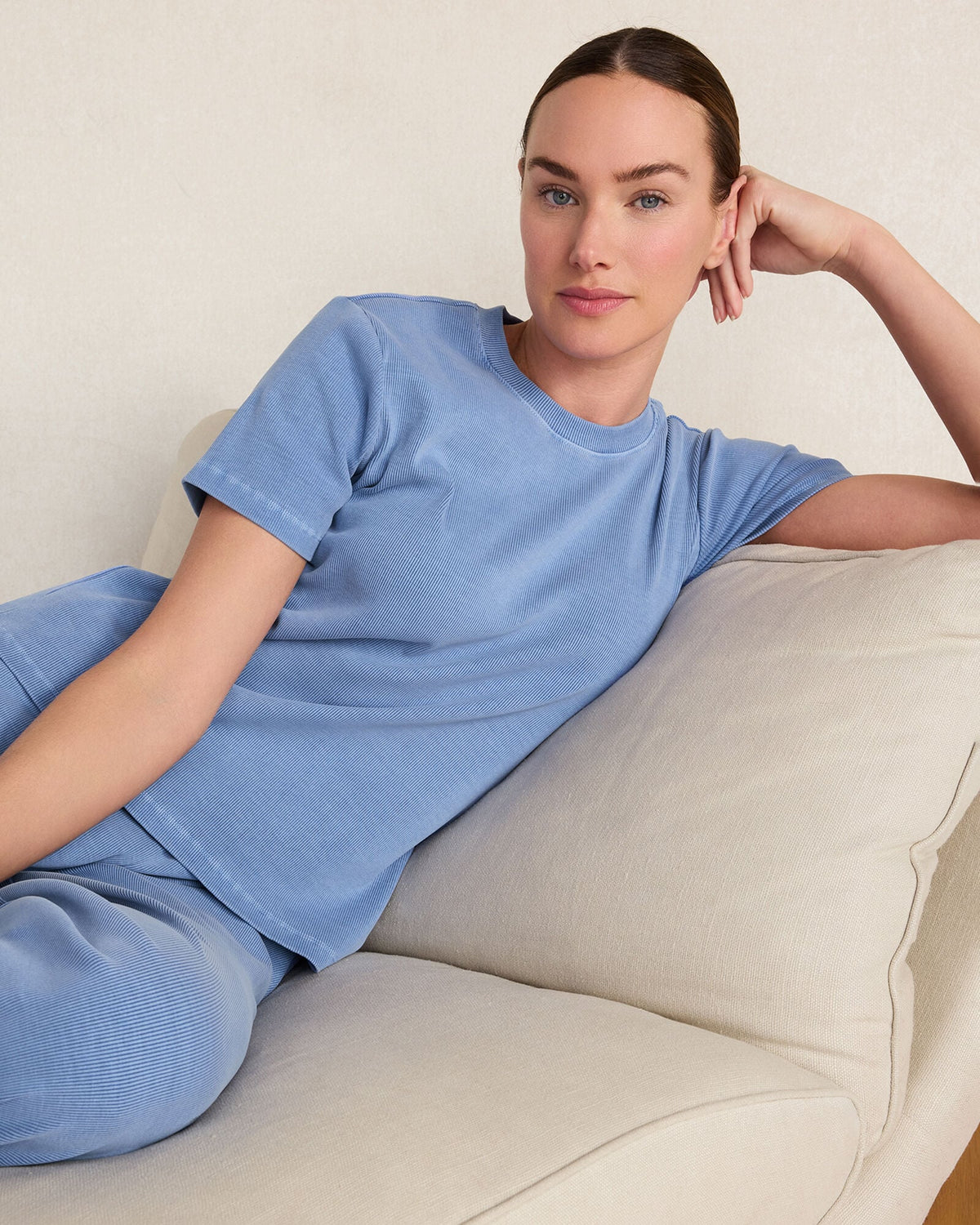ORGANIC COTTON RIB KNIT SHORT SLEEVE TEE | Talbots